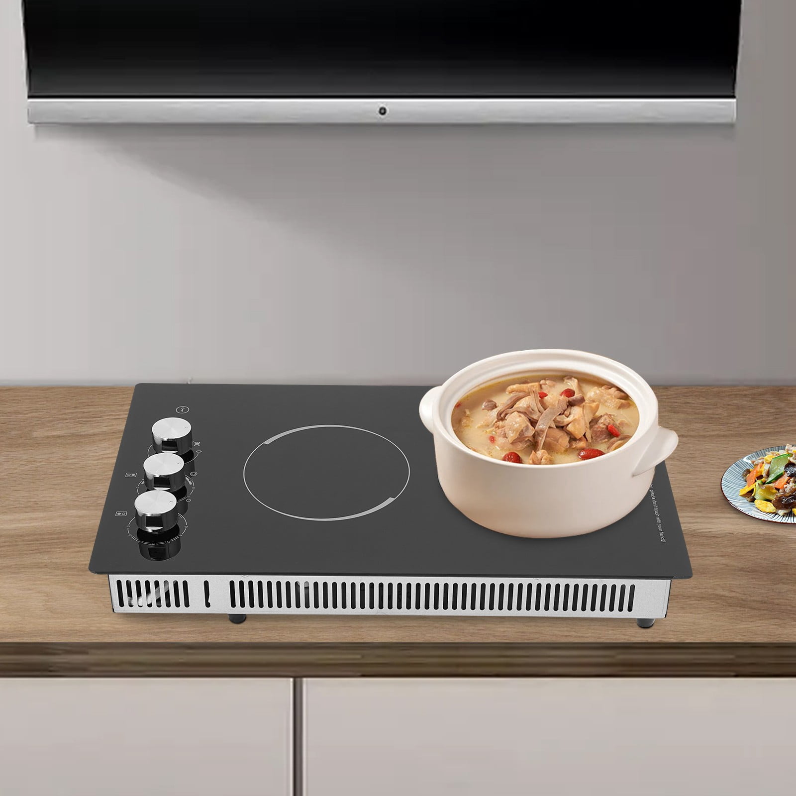 Electric Cooktop, Electric Stovetop, 2 Burners Electric Cooktop, suitable for kitchens, cabins, snack bars, offices, hotels, restaurants