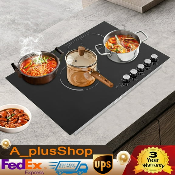 Electric Cooktop, Embedded Electric Stovetop 4 Burners Electric Cooktop 110V USA For Kitchens, Cabins, Snack Bars, Offices, Hotels, Restaurants