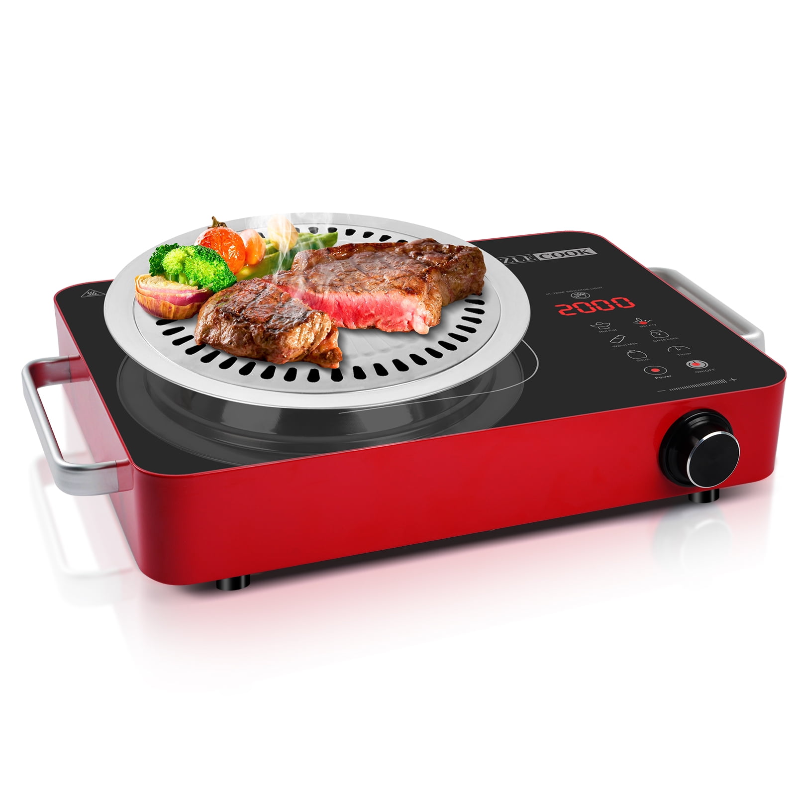 Electric Cooktop Single Burner 110 Volt Portable Electric Stove Top 2000W Infrared Ceramic Glass