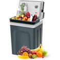 thumbnail image 1 of Electric Cooler and Warmer with Handle,27 Quart (25 L) Portable Thermoelectric Fridge,  Fridge Cooler with 12V DC & 110 AC for Camping, Travel & Picnics,Grey, 1 of 6
