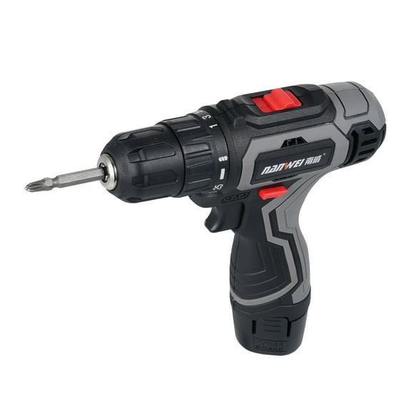Electric Cordless Drill Sets Electric Drill 25+1 Setting For Home Reconstruction, DIY Handicrafts, Woodworking, Landscaping Work, Car Maintenance 2PCS 16.8V 1500mah Battery,