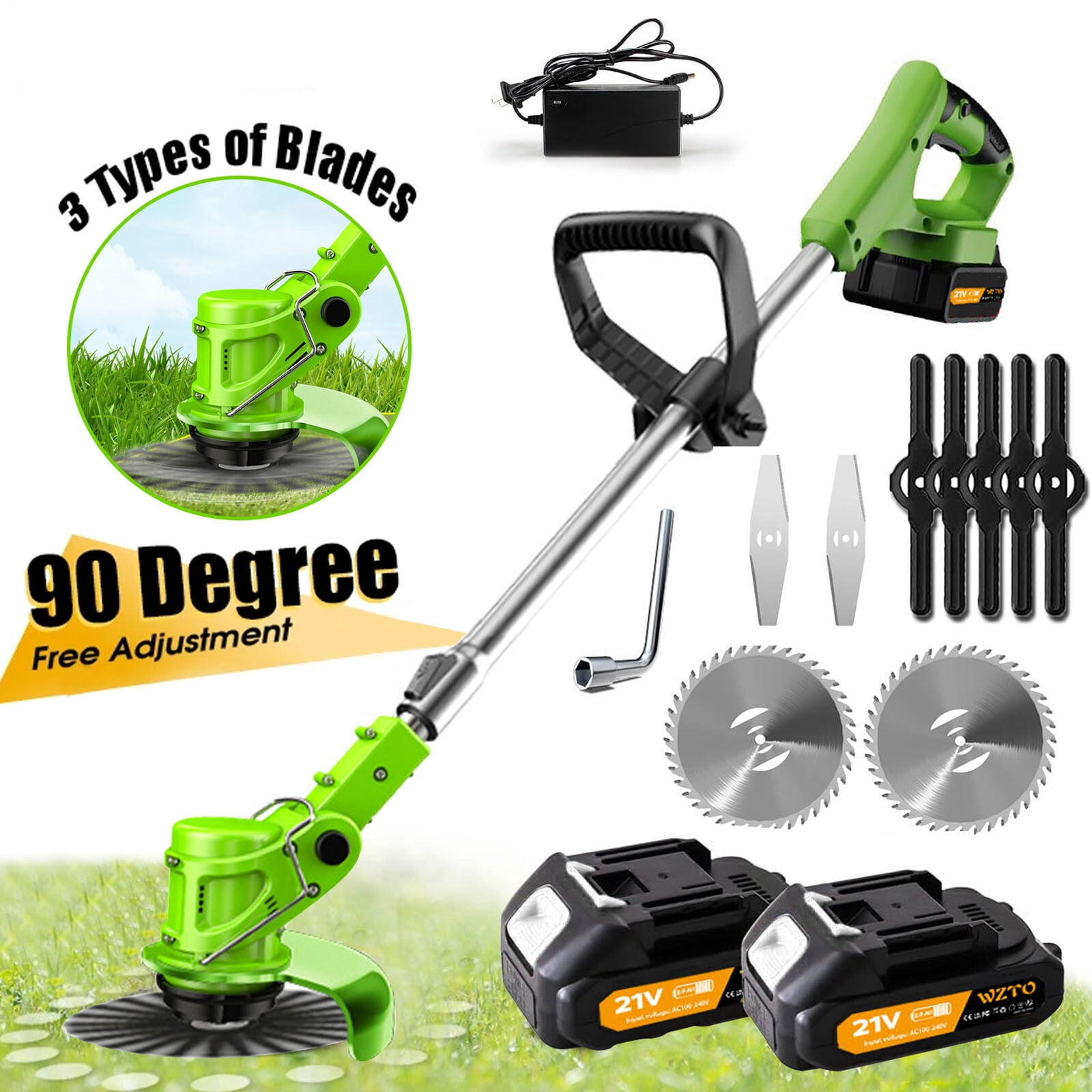Cordless Weeds Eater Electric Brush Cutter Lawn Edger Grass String