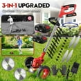 thumbnail image 1 of Electric Cordless Grass Trimmer, Lawn Mower, Rechargeable Grass Mower, Weed Lawn Edger Eater, Electric Grass Cuting Machine with Wheels with 2 Batteries(RED), 1 of 7