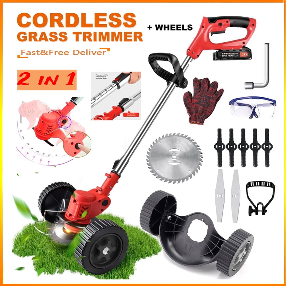 24V 650W Electric Cordless Grass Trimmer, Battery 