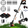 thumbnail image 1 of Electric Cordless Grass Trimmer, Weed Wacker Cordless, Battery Operated Weed Eaters, 21V 650W Mower, Weed Lawn Edger Eater, Electric Grass Cuting Machine with Wheels, 1 of 8