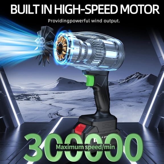 Electric Cordless Leaf Blower -150000RPM Handheld Leaf Blower 2 X 1.5Ah Batteries and Charger Included - Lightweight Leaf Blowers for Cleaning, Lawn Care, Blowing Leaves and Dust, Black