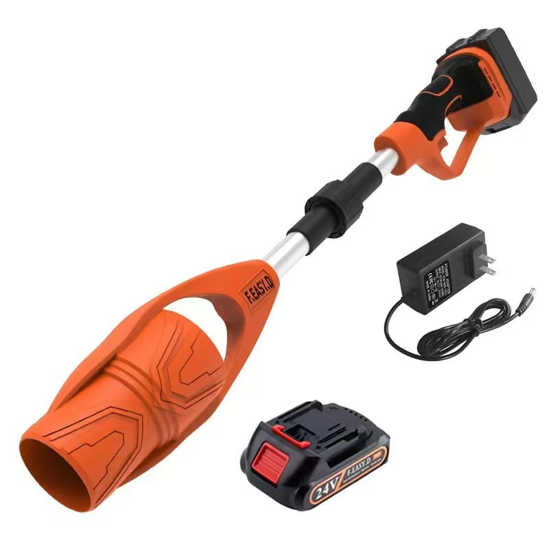 Electric Cordless Leaf Blower 21V  400W High Power 39000RPM Snow Blower Suitable for Garden Outdoor Configuration One Charger and One Battery Orange