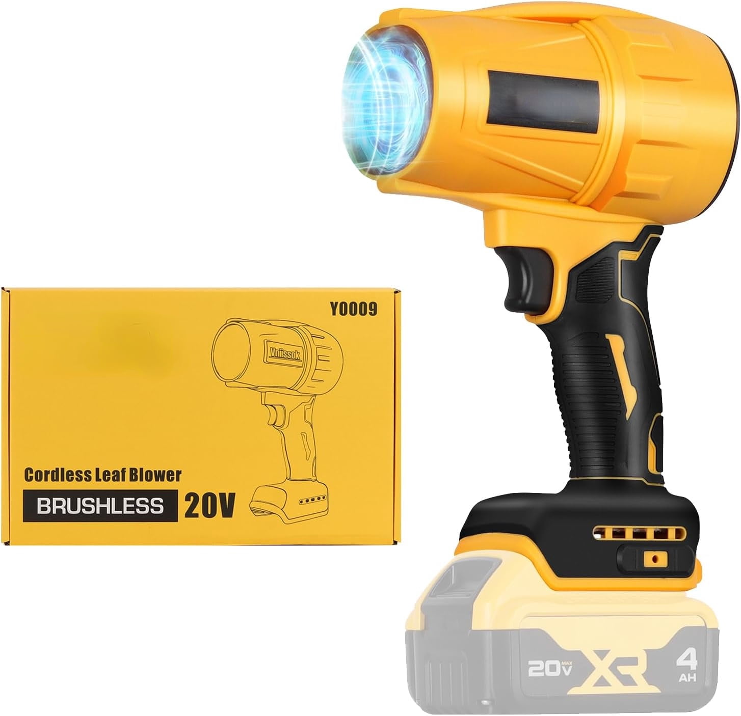 Electric Cordless Leaf Blower Dust Blower for DEWALT 20V Battery, High-Speed Motor Handheld Jet Fan Air Blower for Patio Cleaning, Lawn Care, Blowing Leaves and Dust (No Battery/Charger)