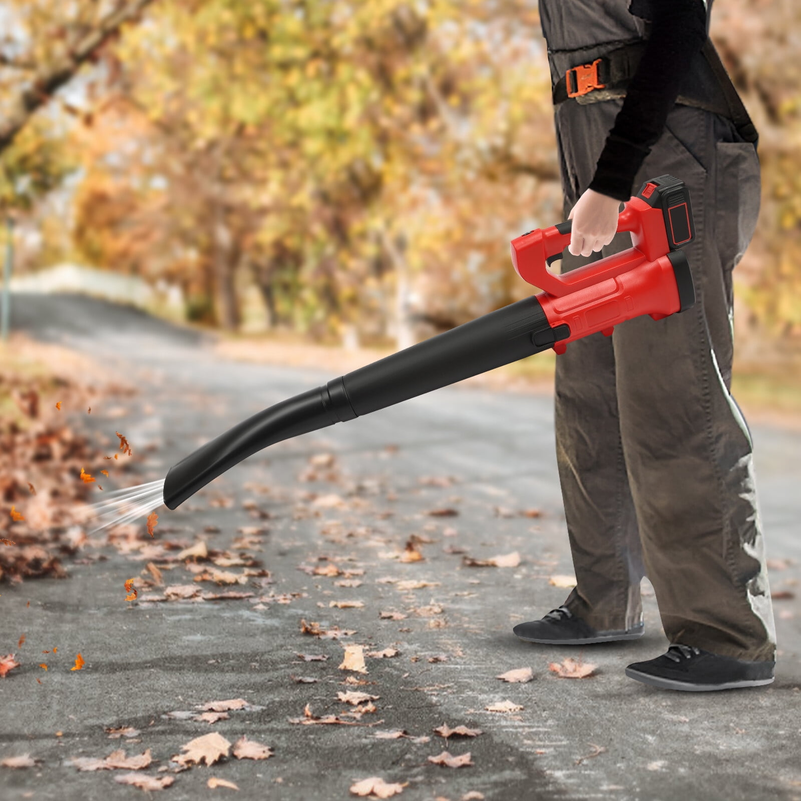 Electric Cordless Leaf Blower Rechargeable Leaf Blower 6-Speed Variable Speed for Lawn Care, Snow, Debris