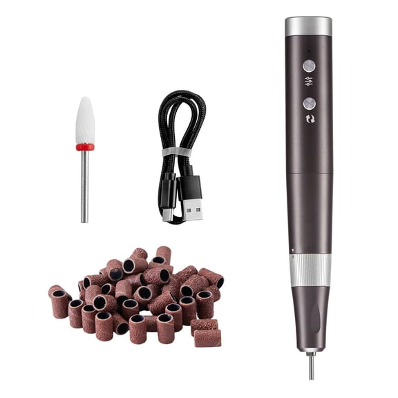 Electric Cordless Nail Drill 30000 RPM Variable Speed Rechargeable E File Machine Portable Manicure Pedicure Polisher with 50 Sanding Bands
