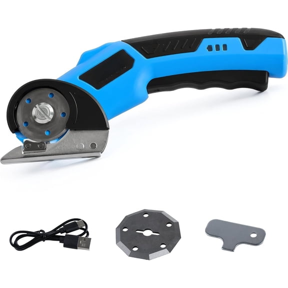 Electric  Cordless Rechargeable Fabric , Cardboard , 4V 2000 mAh Electric , Portable  Tool, USB  DIY Craft Tailoring for Cloth, Leather, Carpet - Blue