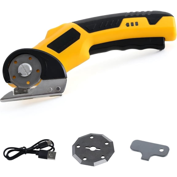 Electric  Cordless Rechargeable Fabric , Cardboard , 4V 2000mAh Electric , Portable  Tool, USB  DIY Craft Tailoring for Cloth, Leather, Carpet - Yellow