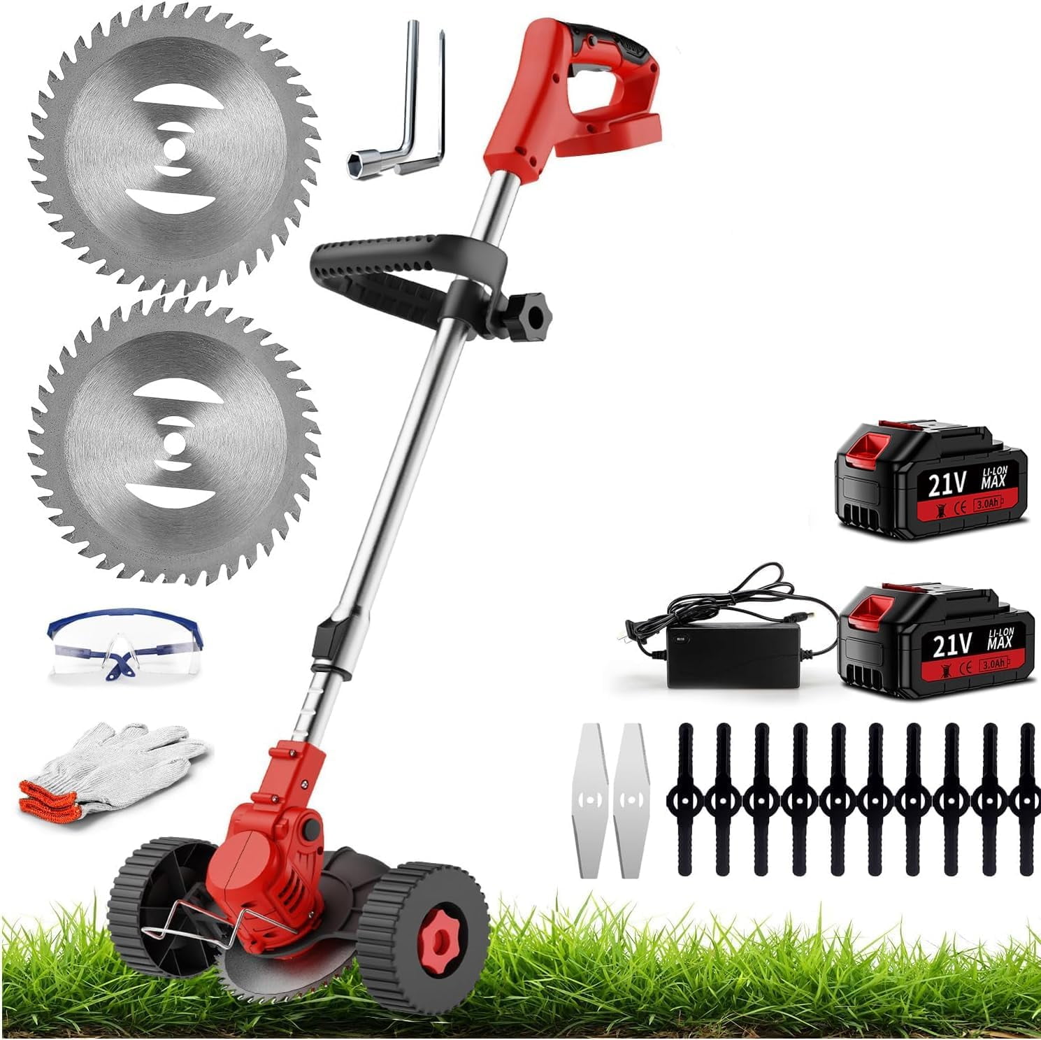 Electric Cordless, Stringless Weed Wacker 3 Types Blades 3 in 1 ...