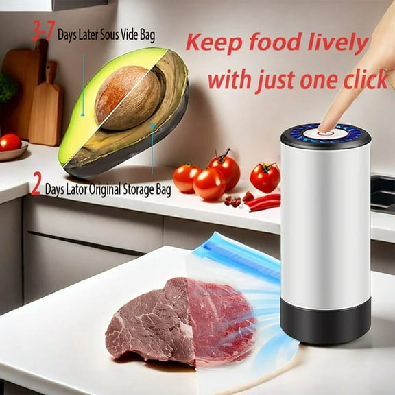 Electric Cordless Vacuum Pump for Home Use Handheld Vacuum Sealer for Food Storage Portable Vacuum Sealer Vacuum Sealer,1 * Sealing machine 1 * Charging cable 5 * Inflatable accessories (as shown)
