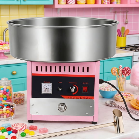 Electric Cotton Candy Machine, 1000W Commercial Cotton Candy Machine, Electric Commercial Candy Floss Maker, Commercial Floss Maker with Stainless-Steel Pan for Catering, Event Rental