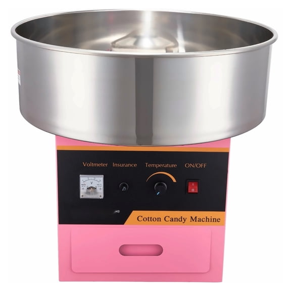 Electric Cotton Candy Machine, 1050W Candy Floss Maker, Commercial Grade with Stainless Steel Bowl, Pink, for Home Parties & Events