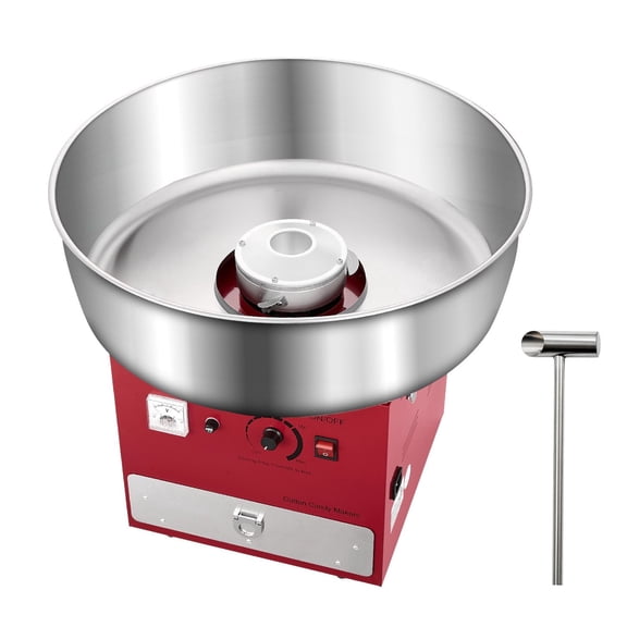 1000W Electric Cotton Candy Machine Commercial Candy Floss Maker with 20.5 Inch Stainless Steel Bowl Countertop Use for Home Parties Kids Birthday Events Red Sugar Floss Machine Easy Operation