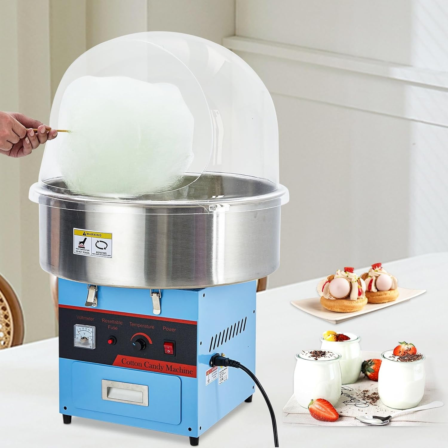 Party Paper Machine Electric Cotton Candy Machine - 980W Commercial Floss Maker, Stainless ...