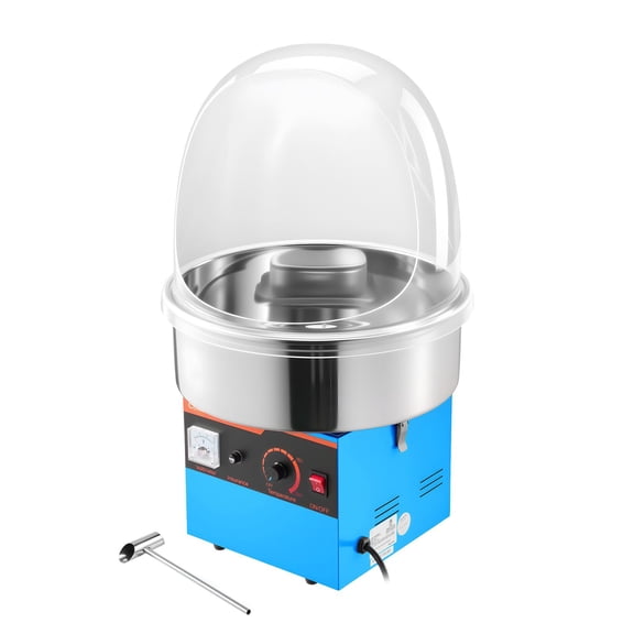 1000W Electric Cotton Candy Machine with Stainless Steel Bowl, Protective Cover, Sugar Scoop for Home, Birthday Parties, Carnivals, Family Fun, Easy DIY Cotton Candy Making in Blue
