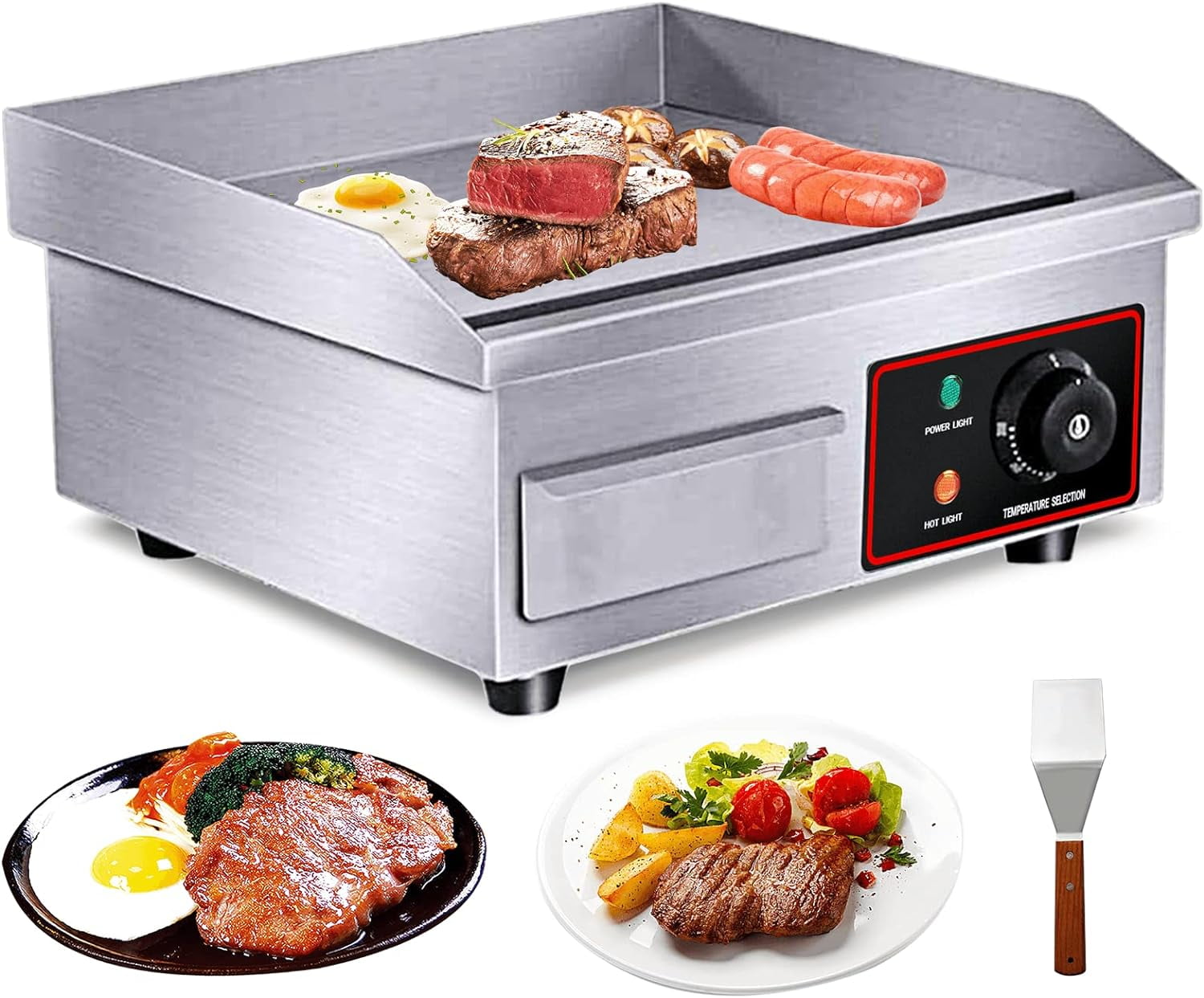 Electric Countertop Griddle Grill Griddle 110V Restaurant Grill