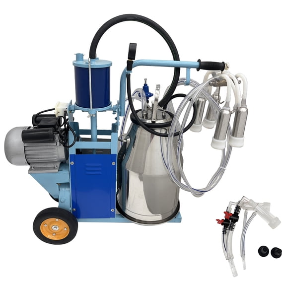 Electric Cow Goat Piston Milking Machine Portable Vacuum Milker 10-12 Cows/H