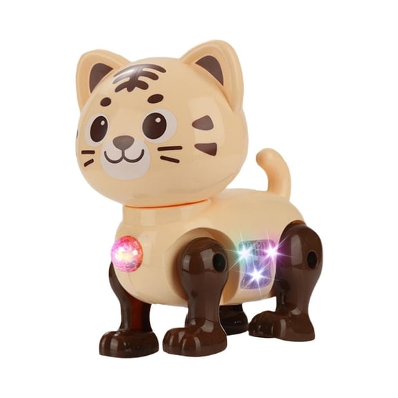 Electric Crawling Tiger Toy for Babies, 5.24x3.74x6.1 Inch Musical Walking Toy with LED Lights, Interactive Learning Toy