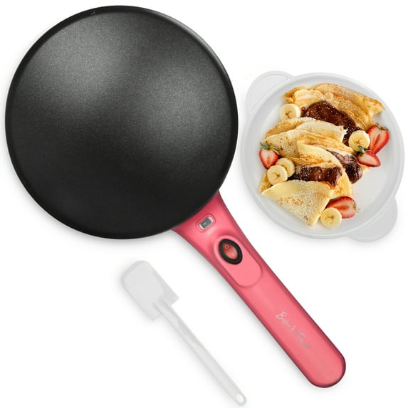 Electric Crepe Maker, 8-Inch Non-Stick Cooking Surface, Crepe Machine with Handle, Instant Crepe Maker, Aqua Color