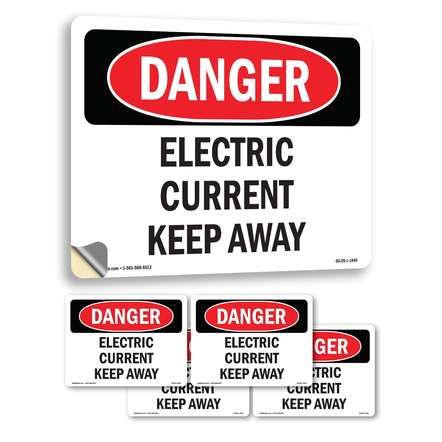 Keep Current Sticker Electric Current Keep Away OSHA Danger Vinyl Decal Label 5 Inch x 3.5 ...
