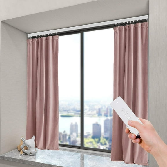 Electric Curtain Track, 7.08-13.78ft Motorized Curtain Track System, Smart Electric Curtain Rail with Remote Control, App & Voice Control, Compatible with Alexa and Google Home