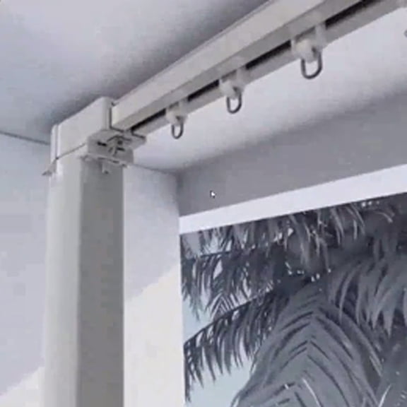 Electric Curtain Track Set, 19.69ft Motorized Curtain Tracks, Electric Curtain Track Set with Remote(White), Used for Straight Windows