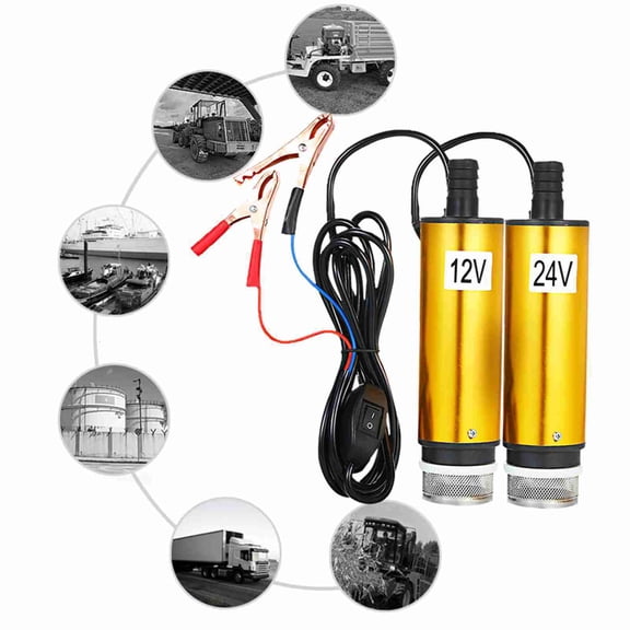 Electric DC 12V/24V Submersible Pump For Pumping Diesel Oil Water 51mm Water Oil Diesel Fuel Transfer Pump Refueling With Fliter Screen