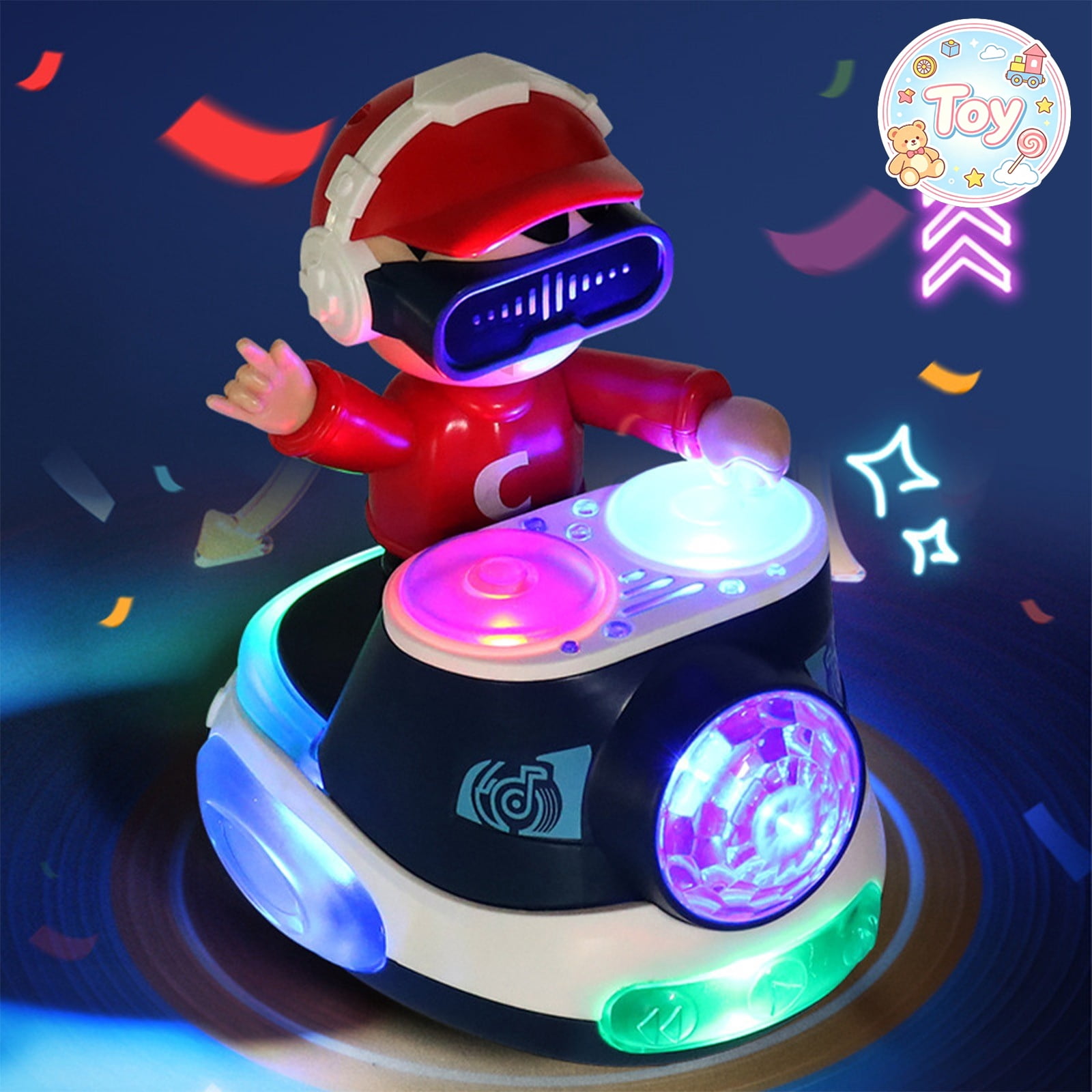 Avoid Obsatcles Sign Electric DJ Vehicle Play Toy, Cool Flashing Lights Music Toy Car, Auto ...