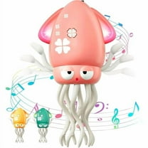 Electric Dancing Octopus Baby Toy,with Automatic Obstacle Avoidance Sensor,Upright & Crawling Modes,Rechargeable Magic Dancing Music Squid for Kids Ages 3-7,Fun Birthday Gift for Boys Girls (Red)