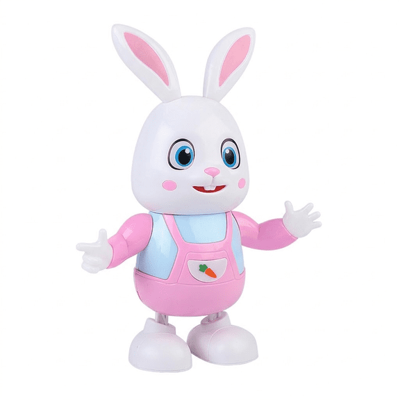 Electric Dancing Rabbit Toy with LED Lights and Music for Toddlers Age 3+, Pink