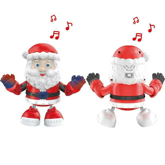 Electric Dancing Santa Claus Plush with Sound and Lights, Interactive Animated Christmas Figure, Moving Holiday Ornament, Musical Festive Santa for Home, Office, or Party Décor