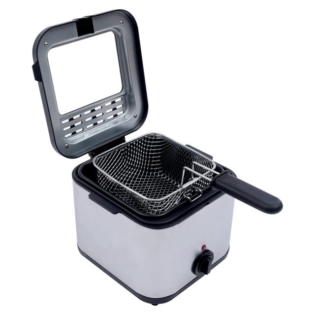 Electric Deep Fryer with Basket 1000W, 2.5L Oil Container, Adjustable