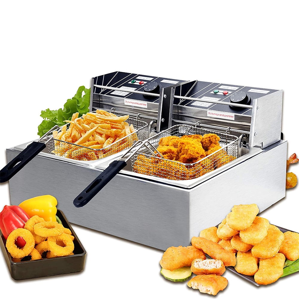 ZOKOP 6L/12L Stainless Steel Electric Fryer for Commercial Home French  Fries Frying Machine ,US Standard