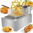 Electric Deep Fryer, Stainless Steel Professional Frying Mhine Chicken