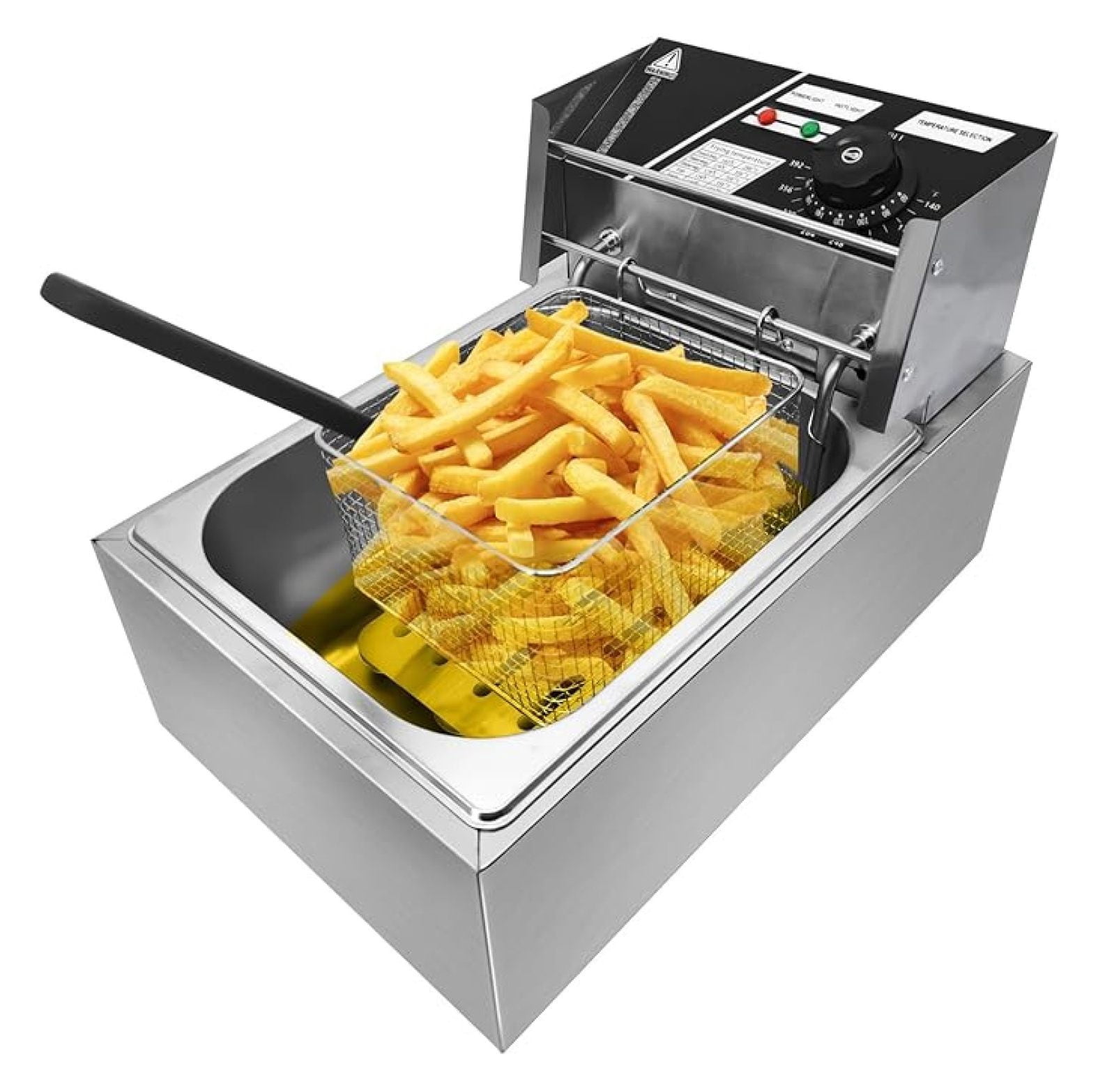 Electric Deep Fryer w/Basket & Lid, 11.4QT Countertop Kitchen Frying ...