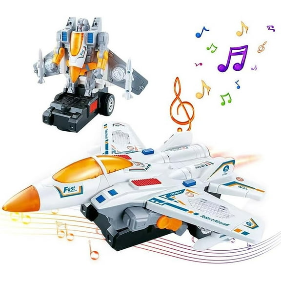 Electric Deformation Car Toy | Robot Transforming Vehicle | Obstacle Avoidance | 360° Rotation | LED Lights & Music | ABS Plastic | 1 Pack | 24.5x15.8x19cm | Model YJ388-61