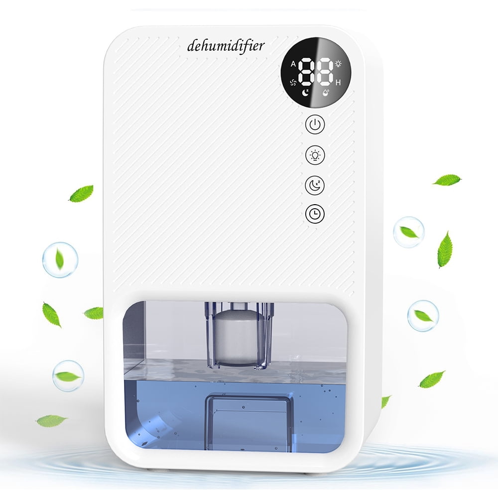 Electric Dehumidifier 37OZ Portable Air Dehumidifiers with 24 Hour Timing 7 Colors LED Light 300ML/D Ultra Quiet Dehumidifier for Small Rooms Bedroom
