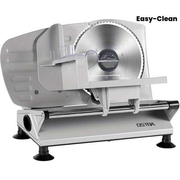 Electric Deli Food Slicer with Removable Stainless Steel Blades, Adjustable Thickness for Home Use, Easy to Clean, Ideal for Cold Cuts, Cheese, Bread, and Fruit