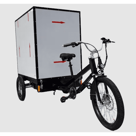Electric Delivery Cargo Trike Bicycle 500W Motor 48V Battery Box Truck 3 Wheel Utility Bike 660 lb Load Pedal Assist LED System Black