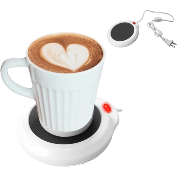 Electric Desk Cup Warmer 2 Pack - Candle Warming Plate - Coffee Mug Heater - Also Great for Hot Tea, Hot Chocolate, Soup, Scented Candles - On/Off Indicator Light