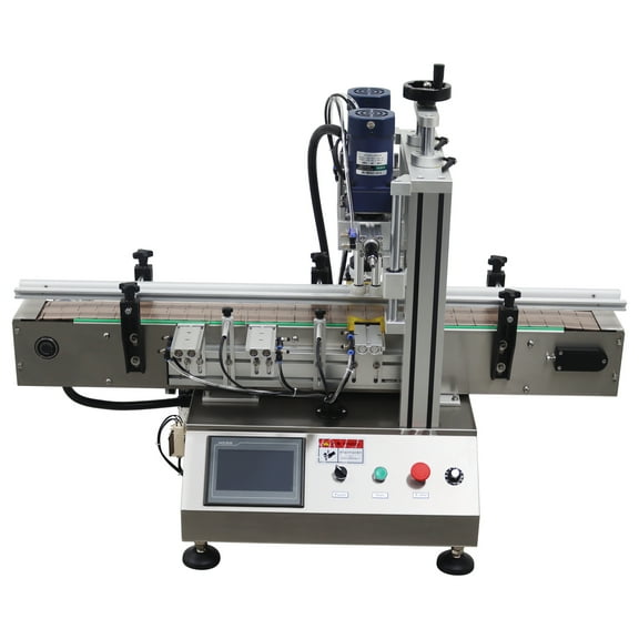 Electric Desktop Automatic Screw Capping Machine with Chain Conveyor