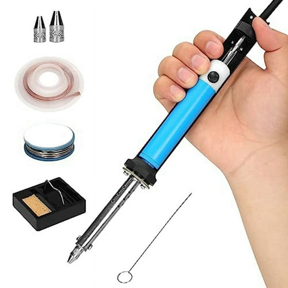 Electric Desoldering Iron 110V Solder Sucker with Pump, US Plug, 1.0mm/1.2mm Nozzles