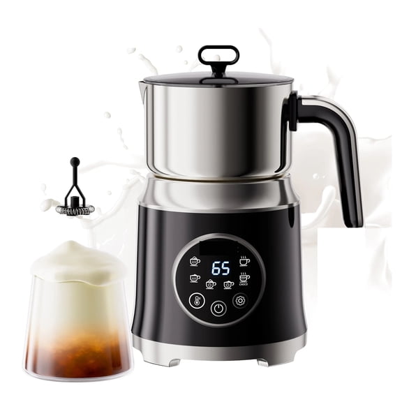 Electric Detachable Milk Frother and Steamer,6-in-1 Automatic Hot/Cold Foam and Hot Chocolate Maker