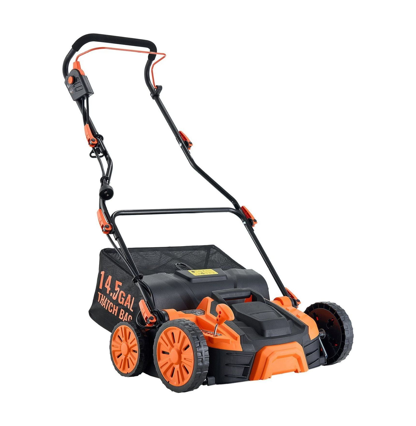 Electric Dethatcher Scarifier, 16-Inch 15 Amp Corded Lawn Tool with Thatch Bag
