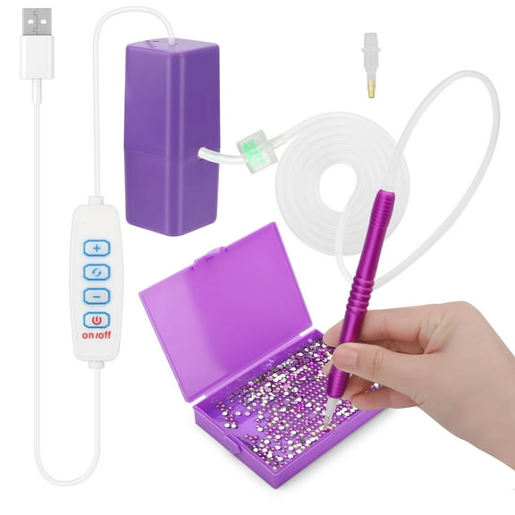 Electric Diamond Art Painting Pen, EEEkit Diamond Art Tool with Storage Tray, Purple