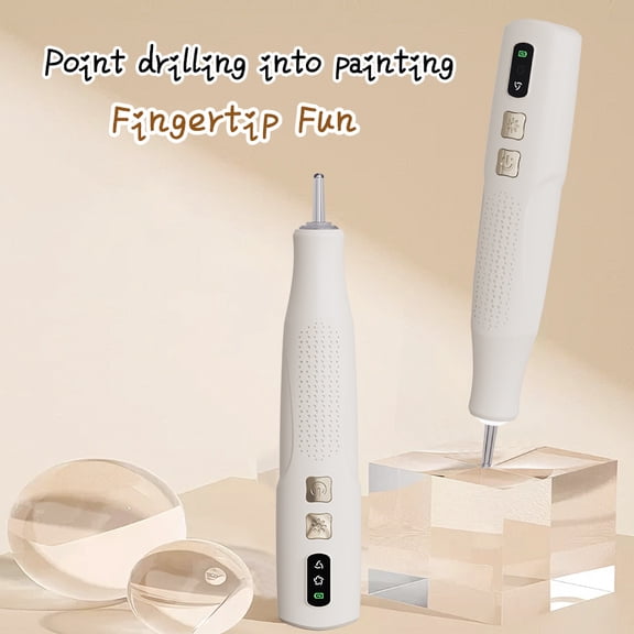 Electric Diamond Art Pens with Light, Wireless Vacuum Pen for Diamond Art Kit for Adults, Rechargeable Quiet Suction Diamond Art Painting Accessories and Tools, 2-Speed Suction Adjustment, Off-white